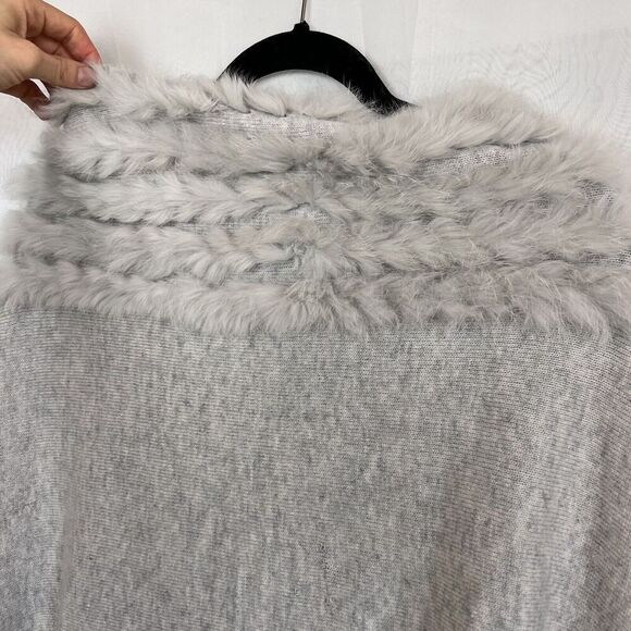 vintage Neiman Marcus cashmere wool blend poncho rabbit fur one size luxury rare - Picture 8 of 10